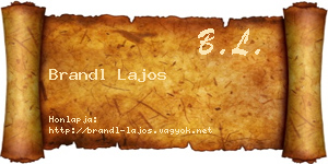 Brandl Lajos névjegykártya